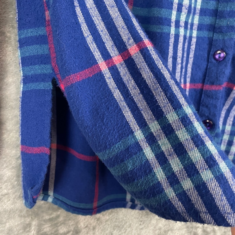 Vermont Country Store Shirt Womens Small Blue Plaid‎ Button Up LS Cotton Top EUC - Picture 3 of 8